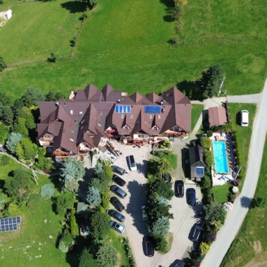 Pokoje u Zosi w Pyzówce - widok z lotu ptaka